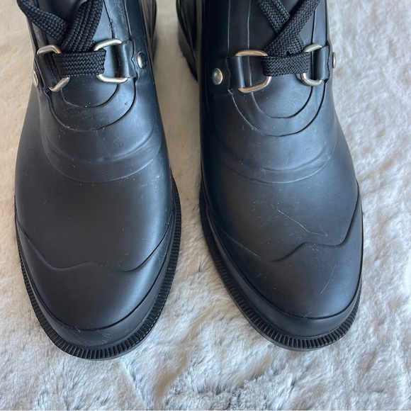 Capelli Tall Lace Rain Black Rubber Rain Boots Women Size 8 - Picture 4 of 11